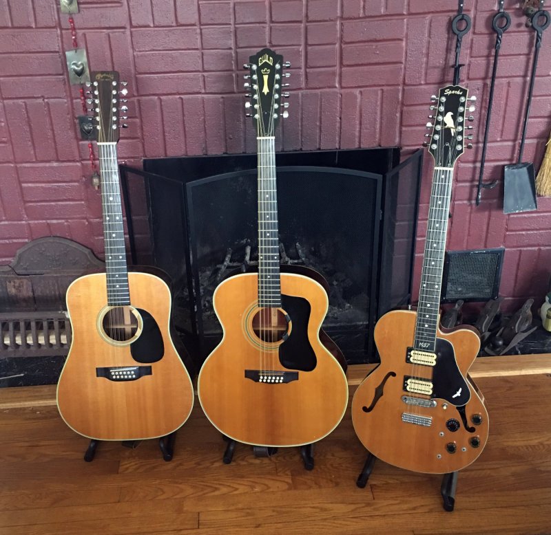 Eds three 12 strings in front of fireplace 3 2020.jpg